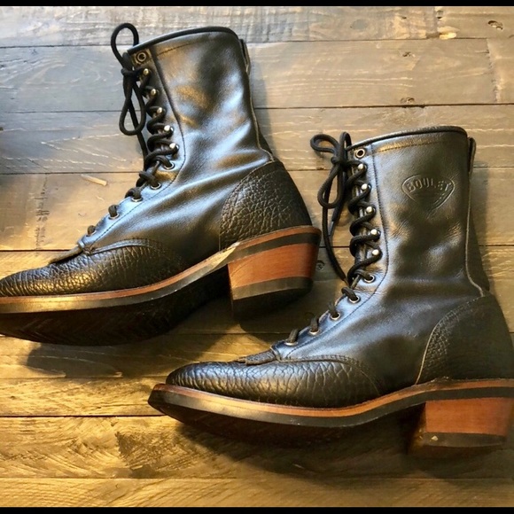 Black Boulet lace up combat boots!! - Picture 3 of 4